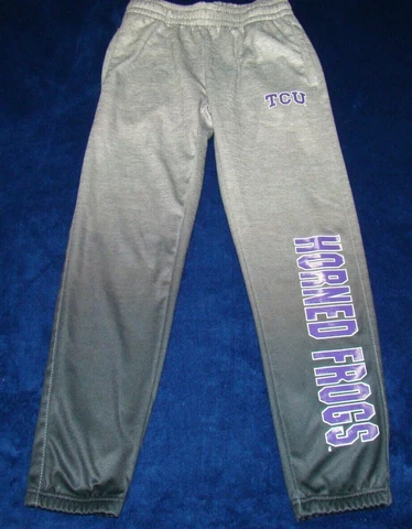 Colosseum Boys Youth M 12-14 NCAA TCU Horned Frogs Joggers Sweat Track Pants Cover