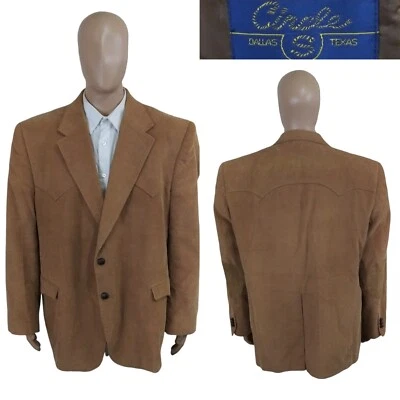 Circle S Two Button Cowboy Western Elbow Patch Brown Corduroy Blazer 52R - Image 1 of 4