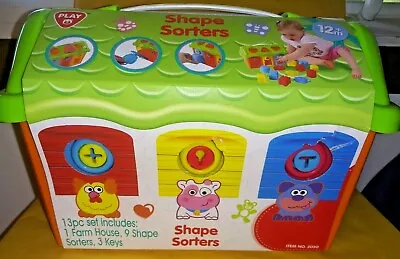 Play Go Shape Sorters 13 pc Set -Farm House w/Carry Handle, 9 Shapes & 3 Keys - Image 1 of 4