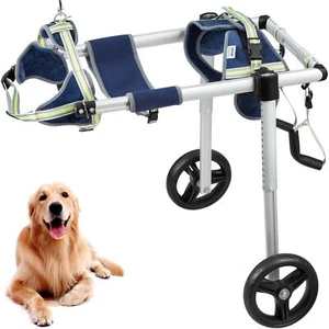 2 Wheels Dog Wheelchair for Back Legs Pet Wheelchair Adjustable Dog Cart - Picture 1 of 7