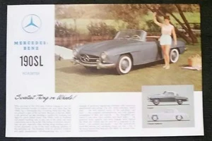 De colección Raro Folleto de Ventas Mercedes Benz 190 SL Roadster Convertible 190SL W121 - Imagen 1 de 2