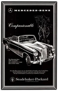 Mercedes-Benz USA W180 220S Convertible Vintage A4 B&W Print Ad Circa 1958 - Picture 1 of 1