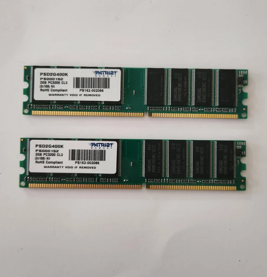 2GB KIT Memory PSD1G400 Patriot 1GB RAM - Image 1 of 1