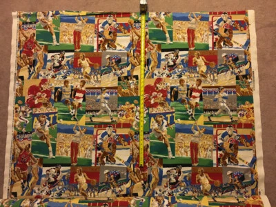 Vintage Bloomcraft Fabric / Sports America - 4 1/2 Yards - Image 1 of 3