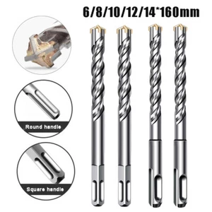 SDS -Plus Hammer Drill Bits Set Tungsten Carbide Cross Tip 4 Cutter 6mm-14mm - Picture 1 of 11