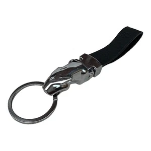 Jaguar Leopard Face Chrome & with Leather design Key Rings F-PACE - Picture 1 of 5