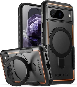 Poetic Magnetic Ring Stand Case For Pixel 8 8 Pro 8A MagSafe Tough Rugged Cover - Photo 1 sur 13