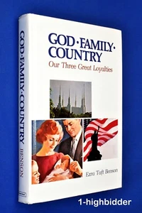 1974 God Family Country 1st Edition Hardcover Ezra Taft Benson Mormon LDS CLEAN! - Picture 1 of 8