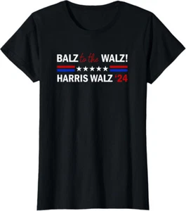 Balz To The Walz Presidential Election Politic Ladies' Crewneck T-Shirt - Picture 1 of 5