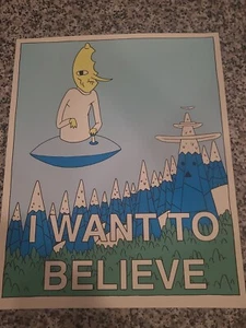 Tyler Skaggs Adventure Time I Want To Believe TV-Show Poster Kunstdruck - Bild 1 von 1