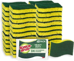 Scotch-Brite Heavy Duty Scrub Sponges, 12 Scrub Sponges, Stands up to Stuck-On G - Picture 1 of 12