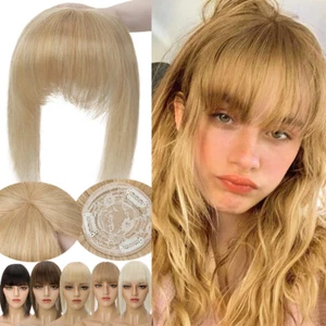 Topper 100% Remy Human Hair Top Toupee Piece Silk Base Clip in Hairpiece Blonde - Picture 1 of 70