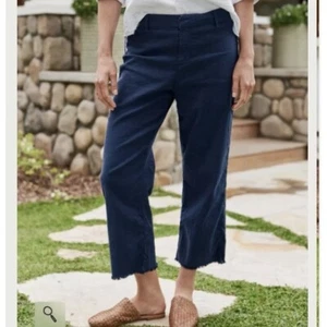 Frank & Eileen Damen Kinsale Performance Hose dunkelblau NEU Baumwolle Flachs Größe 2 - Bild 1 von 9