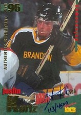 Justin Kurtz autographed Hockey Card (Winnipeg Jets) 1995 Signature Rookies #11