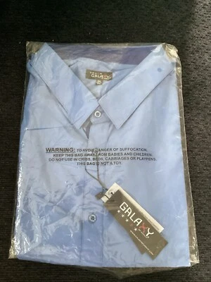 Camisa de vestir Galaxy de manga larga ajustada para hombre nueva con etiquetas - C. Azul - 3XL Foto 1 de 3