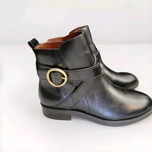 See By Chloe Black Leather Ankle Boots Size 8.5 - Picture 1 of 5