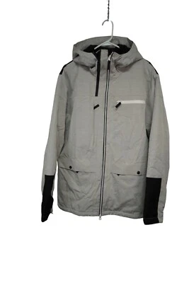 Hombre Body Guante Esquí Impermeable Gris Claro Chaqueta Cremallera Completa Con Capucha Foto 1 de 4