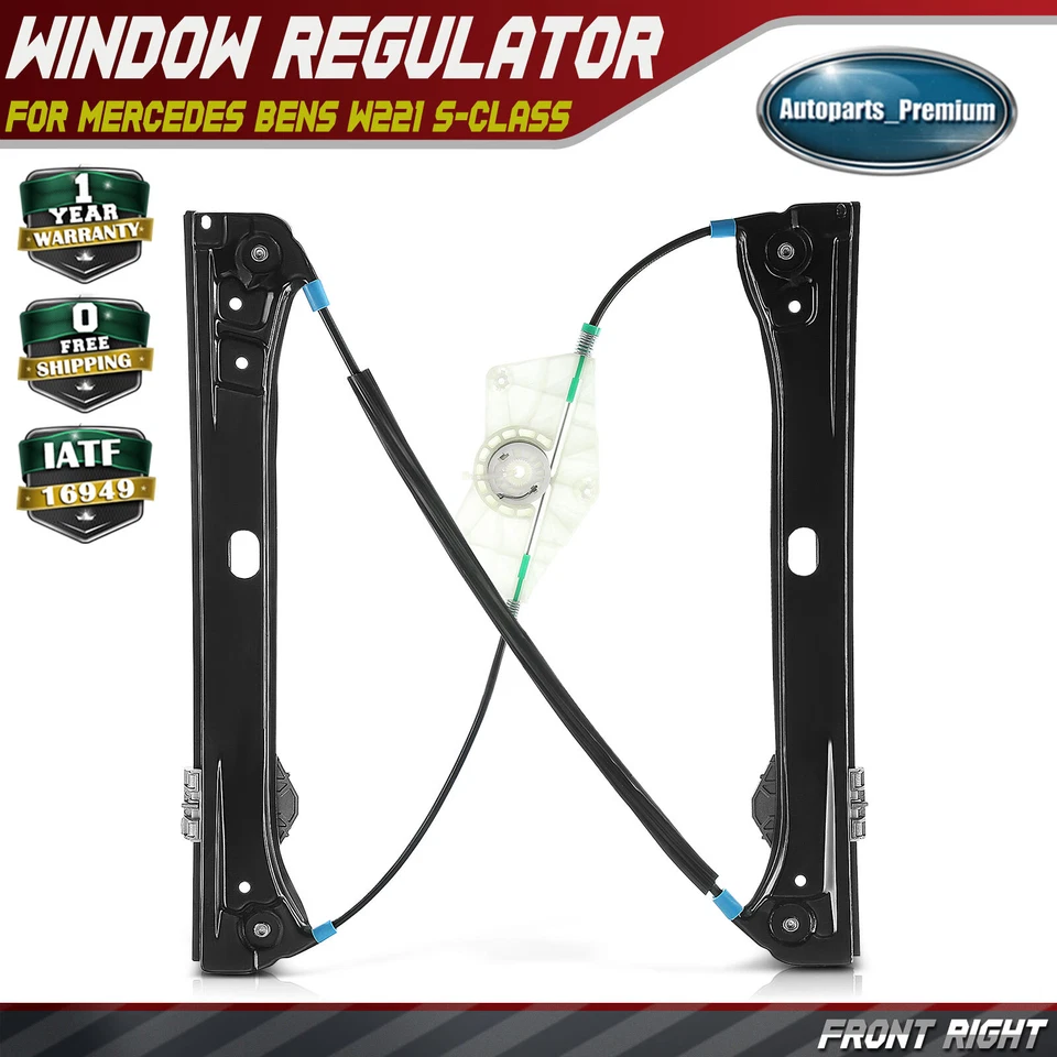Regulador de ventana sin motor para Mercedes Benz W221 S450 S550 S63 AMG delantero derecho Foto 1 de 4