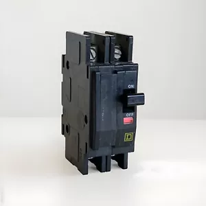 SQUARE D QOU215 Feed-thru Circuit Breaker 2 Pole 15 Amp 120/240VAC used - Picture 1 of 16