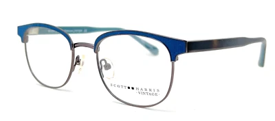 SCOTT HARRIS VINTAGE - V-44 C2 47/19/142 - YALE BLUE - NEW Authentic EYEGLASSES