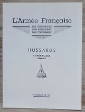 L. ROUSSELOT : Planche N°22 - Hussards généralités 1804-1812- planche de 1978