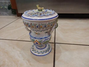 Antique Capodimonte Italy Porcelain Lidded Jar 1920-1940's - Picture 1 of 12