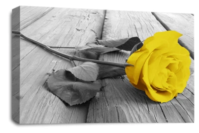 Floral Wall Art Yellow Living Room Bedroom Framed Canvas Picture Ready to Hang - Image 1 of 4