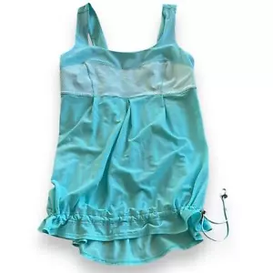 Lululemon atmungsaktives Mesh Elevate Tank Gr. 4 türkisblau gestreift neu ohne Etikett luxtreme - Bild 1 von 11