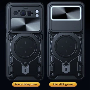 For Google Pixel 8 Pro Ring Kickstand Hybrid Case Sliding Camera Lens Cover - Picture 1 of 15