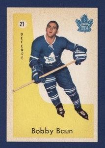 1959-60 Parkhurst #21 BOBBY BAUN NRMT-NMMT Toronto Maple Leafs