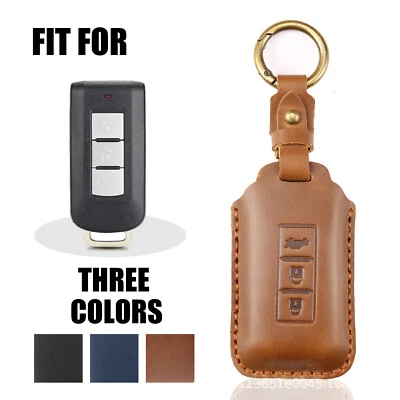 Capa protetora de couro controle remoto inteligente chaveiro de carro para Mitsubishi ASX RVR Lancer - Imagem 1 de 4