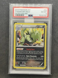 PSA 6 Pokémon TCG Tyranitar Fates Collide 56/124 Holo Holo Rare - Picture 1 of 1