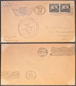 US #621(2) CAM cat no 12N4 1st Flight Pueblo to Cheyenne March 31, 1926 *d - Picture 1 of 3
