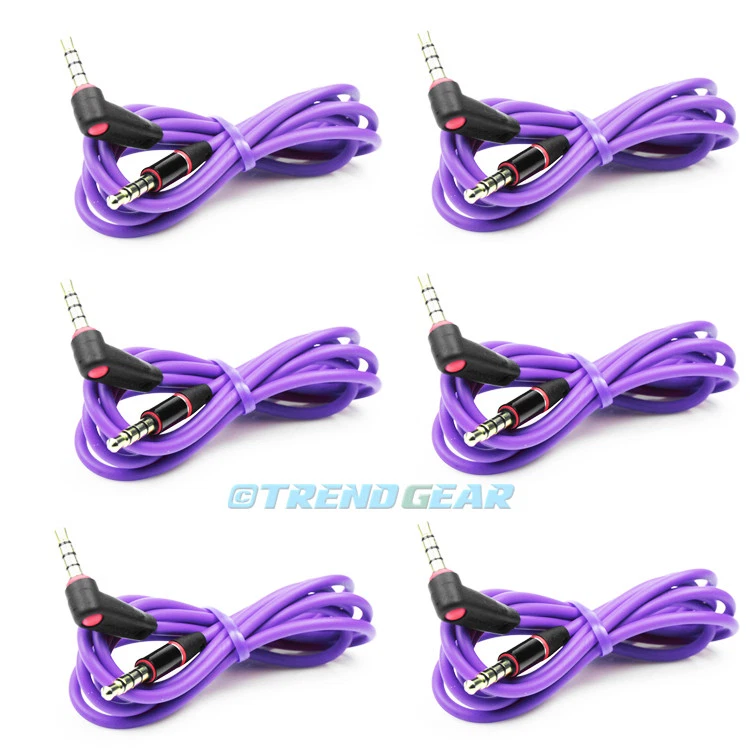 6X 4FT 3.5MM AUX L JACK M/M AUDIO STEREO CABLE PURPLE FOR IPHONE 5S 5C IPOD NANO - Image 1 of 1