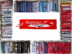 Keyring Austrian Airlines AUA Airbus A320 NEO tag keychain - Picture 1 of 1