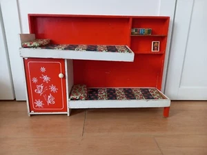 Vintage Mobile Cameretta Letto Legno bambole Stile Barbie Frade Leggere Descriz. - Foto 1 di 24