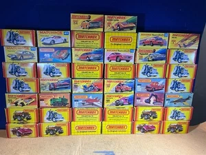 H12-71 MATCHBOX "LEERE" AUTOKARTONS - 44 LEERKARTON KONVOLUT - VINTAGE & TOP ZUSTAND! - Bild 1 von 12