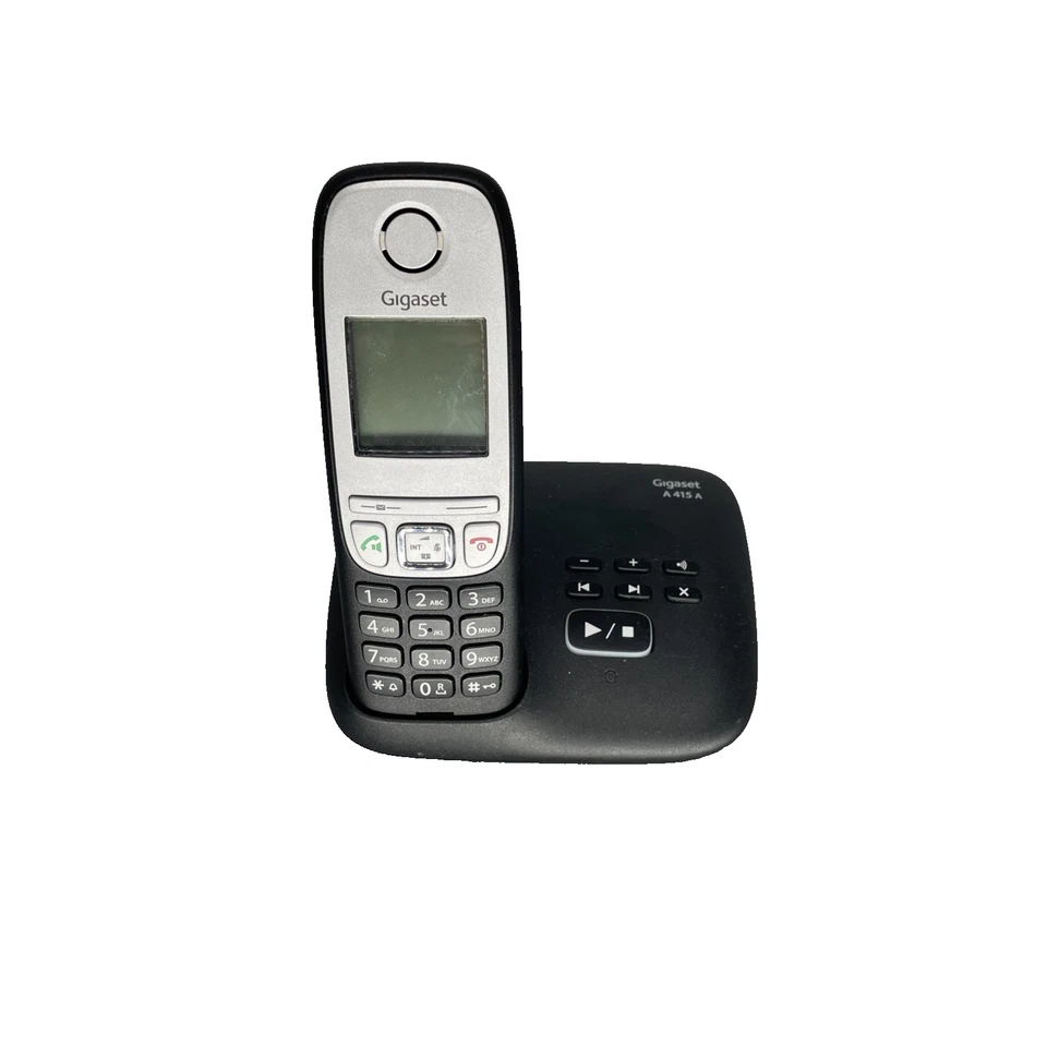 Gigaset A415A, Schnurloses DECT Telefon mit Anrufbeantworter Schwarz - geprüft - Bild 1 von 4