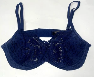 Victoria Secret’s Navy Laced Unlined Demi Underwire Bra Size 36D. - Picture 1 of 7