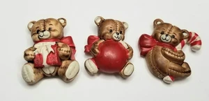 Weihnachten Kühlschrankmagnet Set Teddybären Vintage 80er Zuckerstange Geschenk Spielzeug - Bild 1 von 9