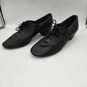 ray rose ladies womans practice dance shoes Black Suede Size 10 small heel - Picture 1 of 6