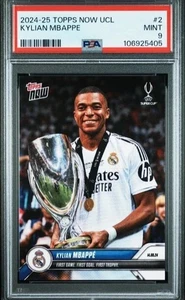 PSA 9 Kylian MBAPPE 2024-25 Topps Ahora UCL #2 Primer Juego Gol Trofeo Real Madrid - Imagen 1 de 2