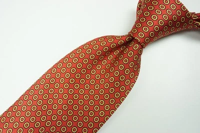 Corbata geométrica 100 % seda Cesare Attolini rojo cereza dorada TOTALMENTE NUEVA Foto 1 de 4