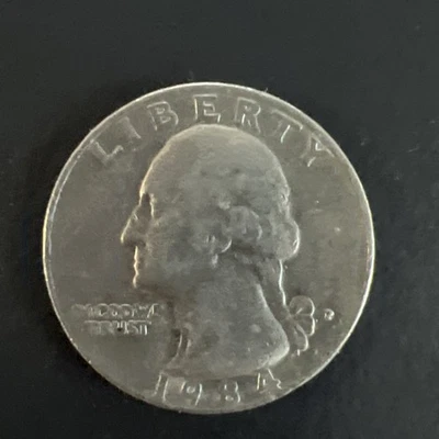 1984 P Quarter "P" Mint Filled Error, letter “I” missing in “IN” more errors - Image 1 of 4