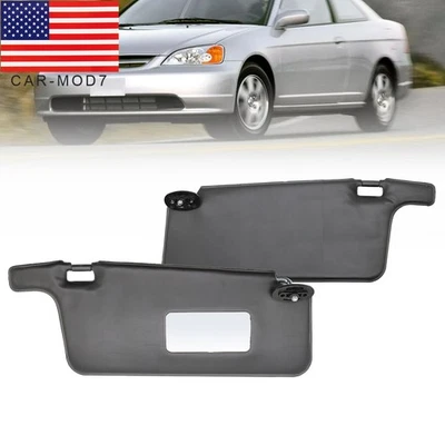 NEW Fit For Honda Civic 1996-2001 Interior Sunvisor Pair LHD Black 2pcs Foto 1 de 4