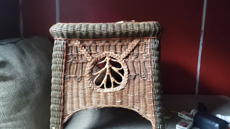 Lovely Woven Wicker Basket 13" D x 4" H Brown Fruit Tabletop Centerpiece - Image 1 of 1