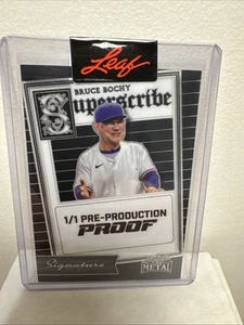 Bruce Bochy 2024 Leaf Metal Superscribe Baseball Clear Pre Production Proof 1/1 - Picture 1 of 2
