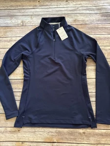 Nuevo con etiquetas Pullover Peter Millar Para Mujer XS 1/4 Cremallera Azul Marino Golf Manga Raglán Capa Perth - Imagen 1 de 10
