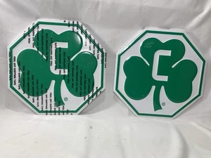 2 CLEARY Farm BUILDING "SHAMROCK" SIGN / TOPPER / NEW OLD STOCK 14 3/4" - Picture 1 of 17
