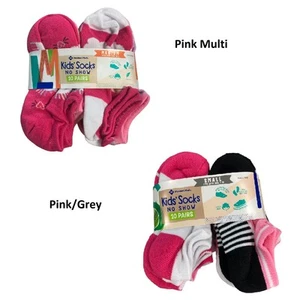 Member's Mark Girl's 10-Pack No Show Cushioned Footbed Fashion Design Socks - Picture 1 of 7